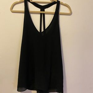 Black open back halter